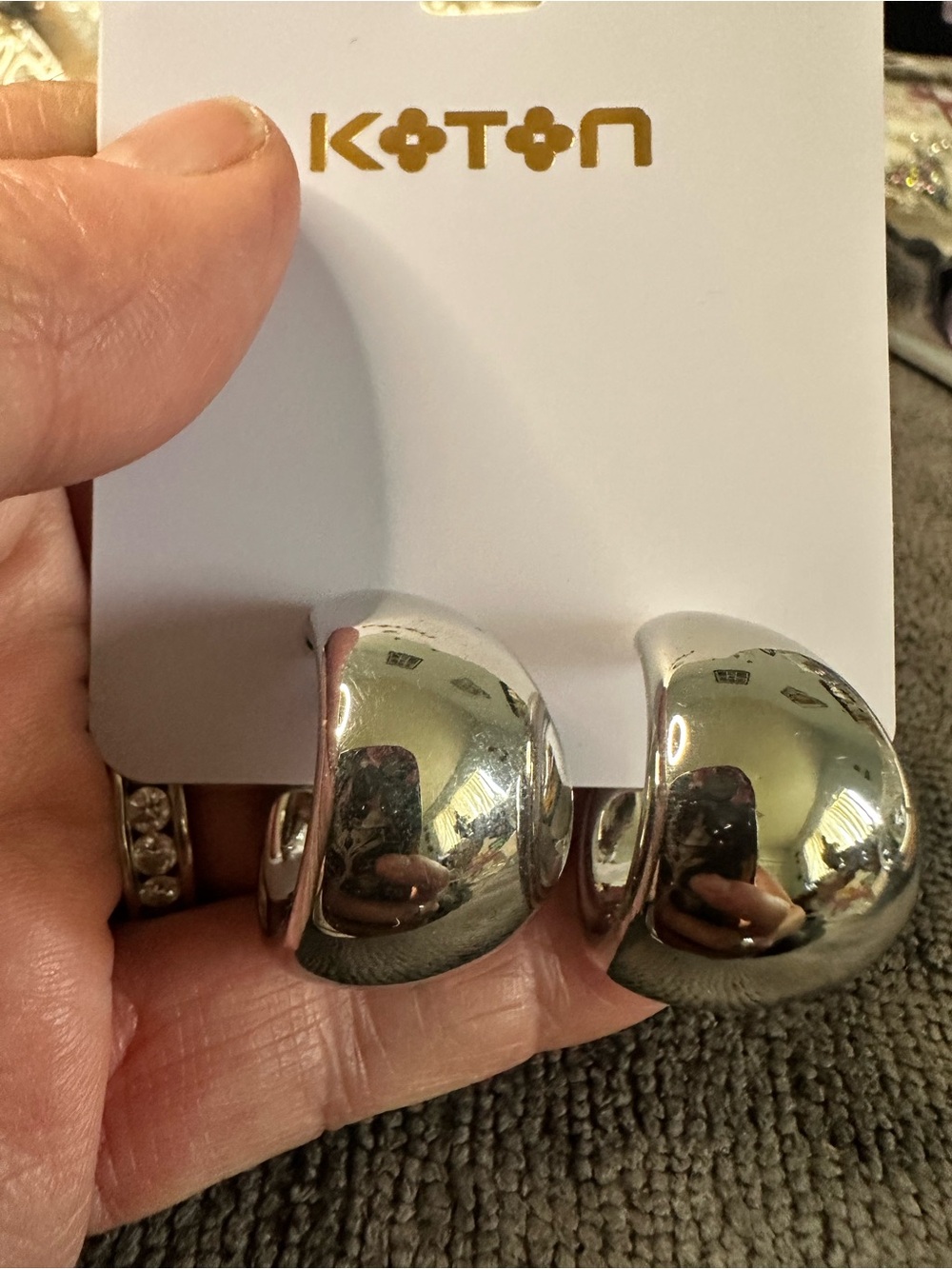 Koton Polished Silver-Tone Chunky Hoop Earrings